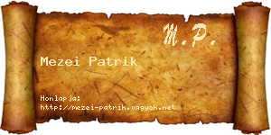 Mezei Patrik névjegykártya